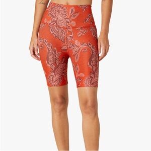 Beyond Yoga High Waisted Shorts Orange Paisley Size Medium NWT